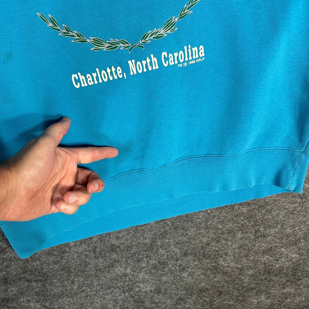 RARE Vintage 90s GALT SAND Carolina Panthers Sweatshirt Mens Medium Spellout‎ - Picture 7 of 15